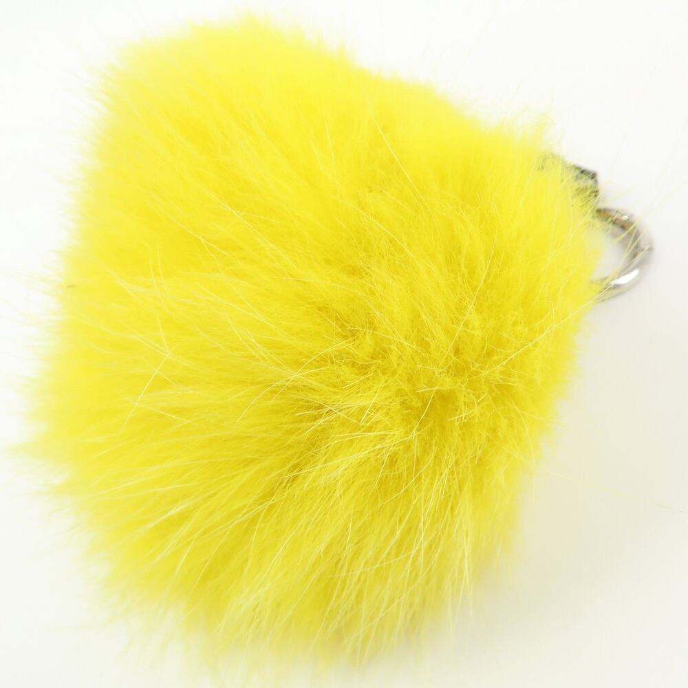 Fendi Monster Bag Charm Fur Yellow